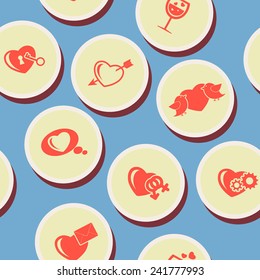 seamless background with symbols of Valentine's Day for your design