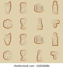 seamless background with symbols of wine making