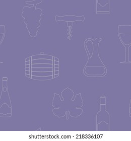 seamless background with symbols of wine making