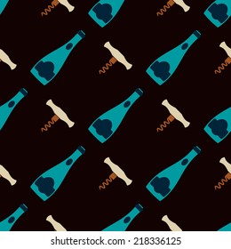 seamless background with symbols of wine making