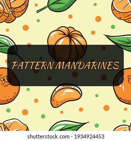 Fondo sin mar con mandarinas. Ilustración vectorial para su diseño.