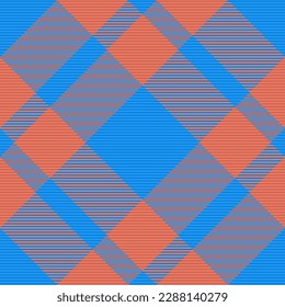 Seamless background tartan. Check vector fabric. Pattern plaid texture textile in red and blue colors.