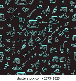 seamless background tea and coffee vector design for coffee shop and business