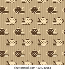 Seamless background with tea pots for your design