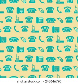seamless background with telephone icons for your design 