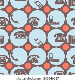 seamless background with telephone icons for your design 