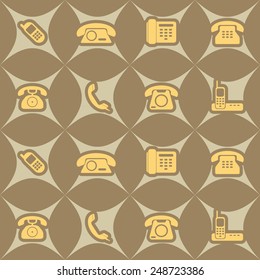 seamless background with telephone icons for your design 