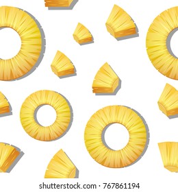 Seamless background template with pineapple illustration