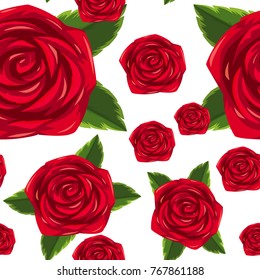 Nahtlose Hintergrund-Vorlage mit roter Rosengrafik