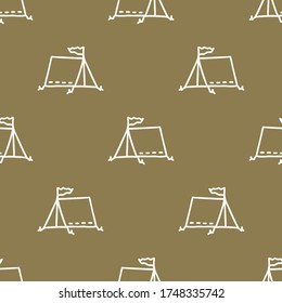 Una carpa de fondo sin inconveniente.  Patrón de bebé neutro en género. Sencillo y caprichoso color de la tierra mínimo de 2 tonos. Papel tapiz infantil o moda de camping boho en todo el mundo impreso.