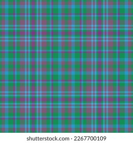 Nahtlose Hintergrundtextilien. Prüfe den geplünderten Vektor. Muster Textur Tartan Stoff in türkisen und violetten Farben.