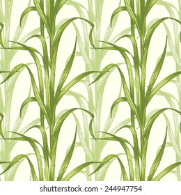 Seamless background for textile, paper, web, tissue. Green grass. Vector.  Illustration.