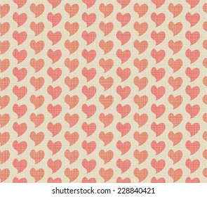 Seamless background of textile pattern with hearts. EPS Vector illustration