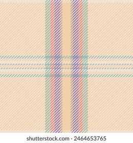 Seamless background textile of vector tartan plaid with a texture pattern fabric check in orange and light colors.