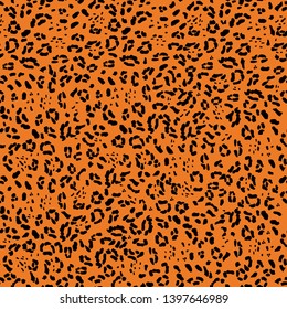 Seamless background with texture of cheetah, jaguar, lynx, leopard, Africa. Texture of animal wild savanna. Imitation of color wild cats. Abstraction of animal skin. For textiles, design, scrapbooking