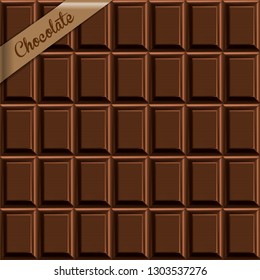 Seamless background. The texture of chocolate. Highly realistic illustration.
