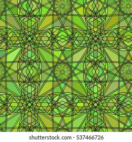 Seamless background texture in the form of kaleidoscope stained glass colorful