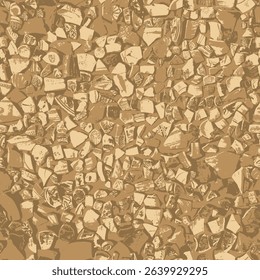 Seamless background or texture with fragments of ancient clay and porcelain plates, cups, amphoras with national folk ornaments. Fabric, wrapping paper, wallpaper, ceramic tiles. No AI used