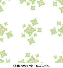 Seamless background texture with green shamrock leaves.