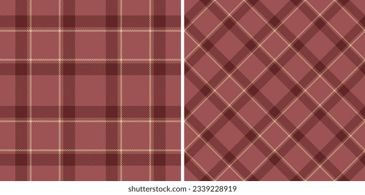Nahtlose Hintergrundtextur aus Textil-Tartan-Gewebe mit einem Muster gepolsterten Scheck, Vektorset in Kaffeefarben.