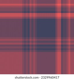 Seamless background texture of vector textile fabric with a check pattern tartan plaid in red and pastel colors.