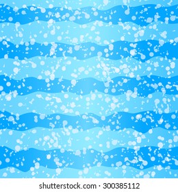 Seamless background of texture of water with splash. Vector illustration.