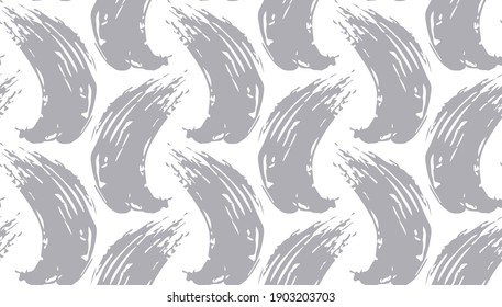 Seamless background with textured design in white and gray colors. Watercolor brush strokes. Vector. Fashionable design for textiles, fabric, wallpaper, paper.