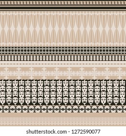 Seamless background with theatrical masks with different facial expressions and curtains