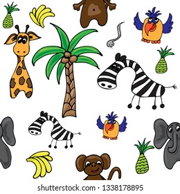 Seamless background. Theme of Africa. Suitable for wallpapers on walls, covers. banner, cards ...........