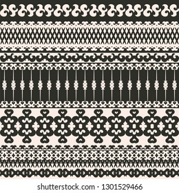 Seamless background with thin black ornament