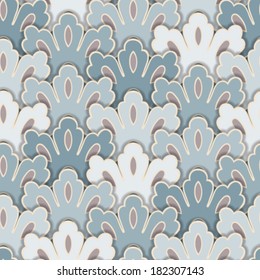 Seamless background tile with a layered 3d effect pattern.