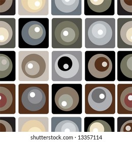 Seamless background tile pattern with round and square design, elegant & traditional color, vector illustration
