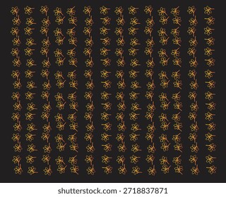Nahtloser Hintergrund von kleinen goldenen funkelnden Sternen auf Schwarz.