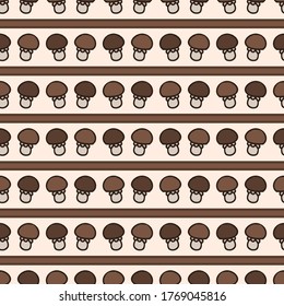 Seamless background toadstool mushroom gender neutral baby pattern. Simple whimsical minimal earthy 2 tone color. Kids nursery wallpaper or boho cartoon animal fashion all over print.