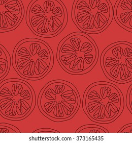 Seamless background with tomato. Vector abstract illustration. 