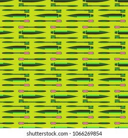 Seamless background with a toothbrush and toothpaste.