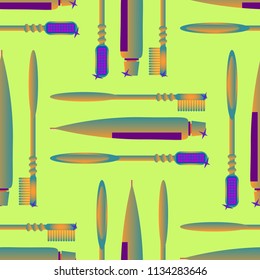 Seamless background with a toothbrush and toothpaste.