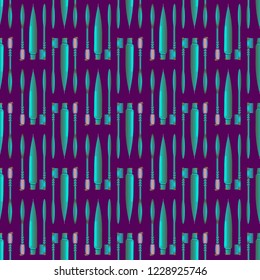 Seamless background with a toothbrush and toothpaste.