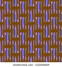 Seamless background with a toothbrush and toothpaste.