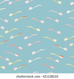 seamless background with toothpaste and brush