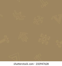 Seamless background with Touareg tattoo symbols