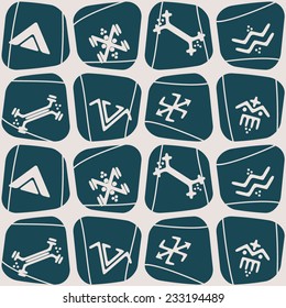 Seamless background with Touareg tattoo symbols