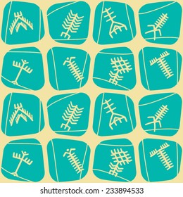 Seamless background with Touareg tattoo symbols