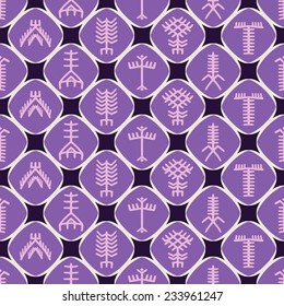 Seamless background with Touareg tattoo symbols