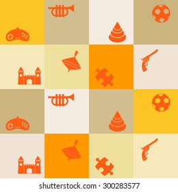 Seamless background with toys for your design