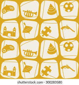 Seamless background with toys for your design