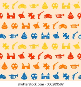 Seamless background with toys for your design
