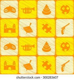 Seamless background with toys for your design