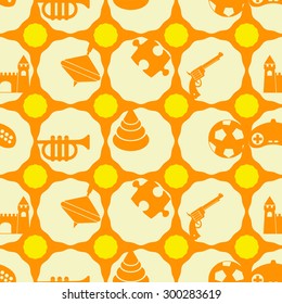 Seamless background with toys for your design