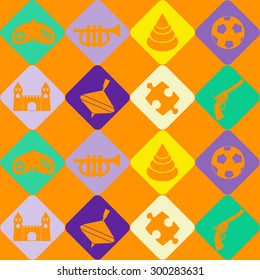 Seamless background with toys for your design